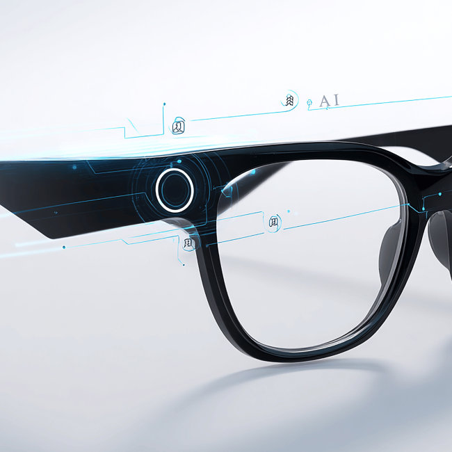 Meta Ray-Ban Display smart glasses with in-lens display showing AI information