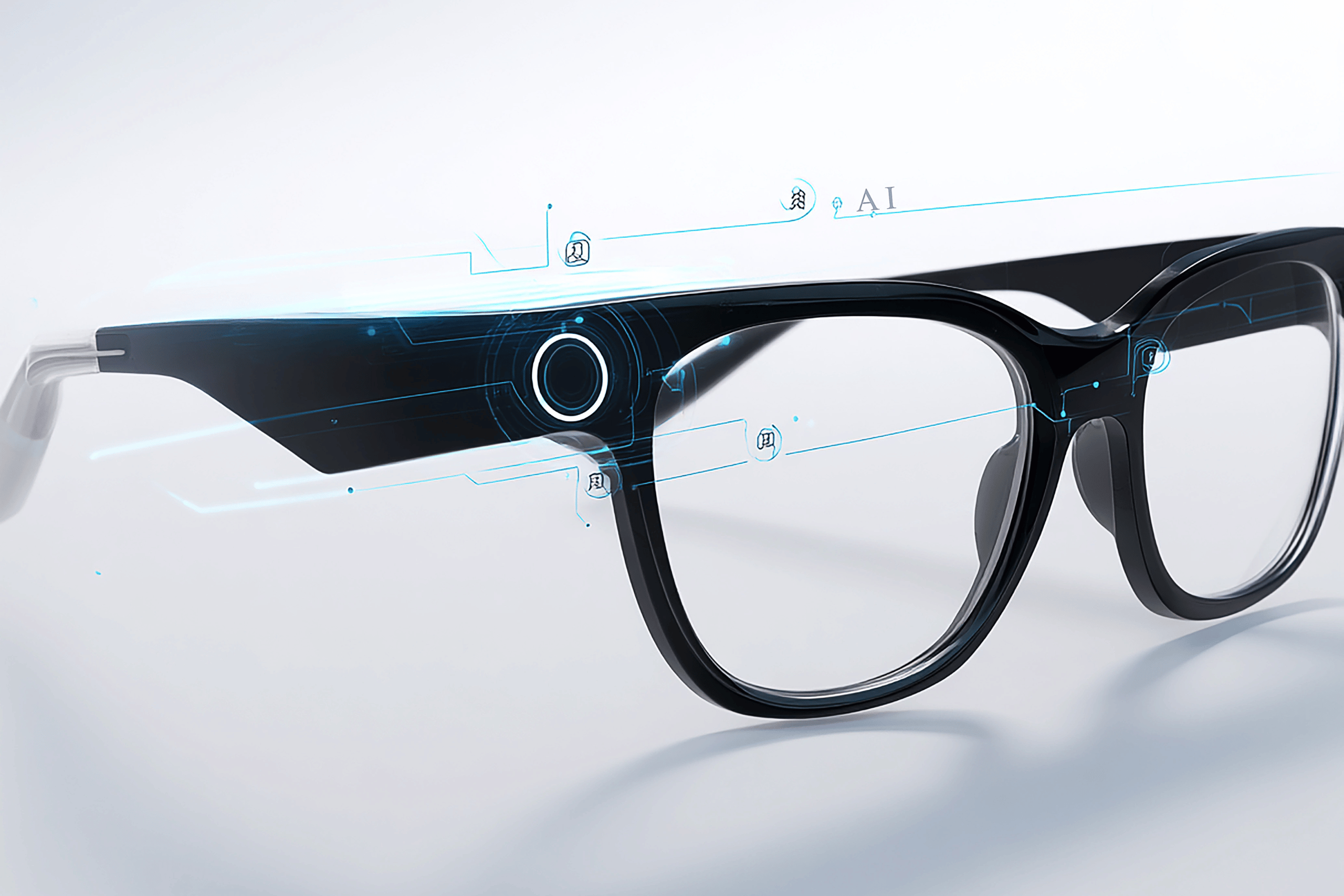 Meta Ray-Ban Display smart glasses with in-lens display showing AI information