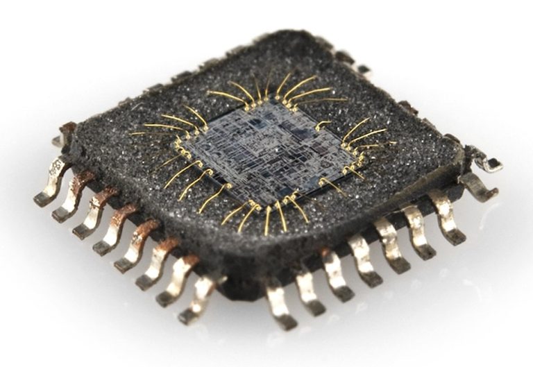 Integrated circuit in a removed package