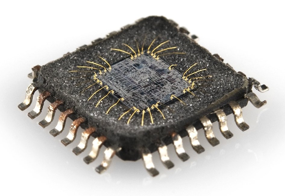 Integrated circuit in a removed package