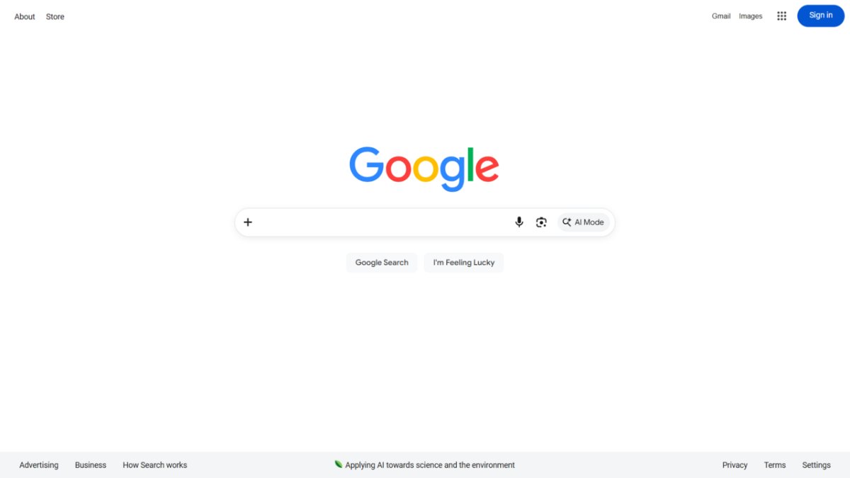Google Search screenshot in 2026 (EN)