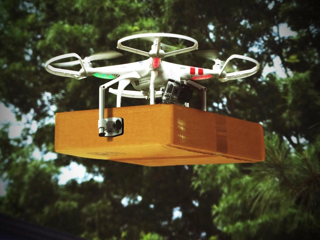 Free drone delivering package image