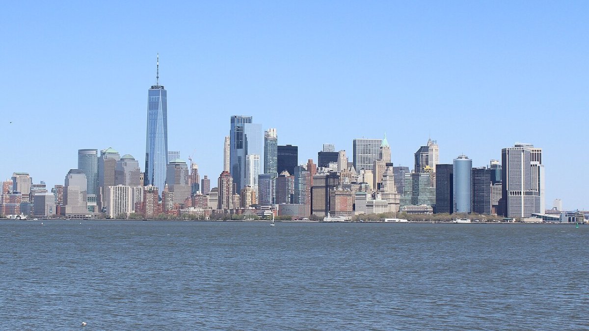 Lower Manhattan, New York skyline from Liberty Island 2021
