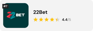 22Bet logo – #7 betting site in Nigeria, rated 4.4/5